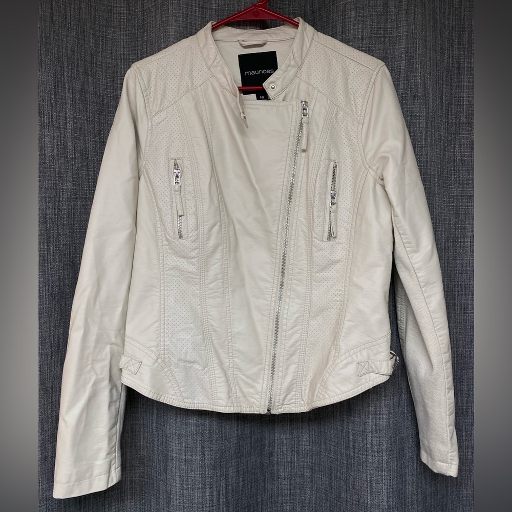 Maurices ‘Faux Leather Cream Jacket’ Medium (M)